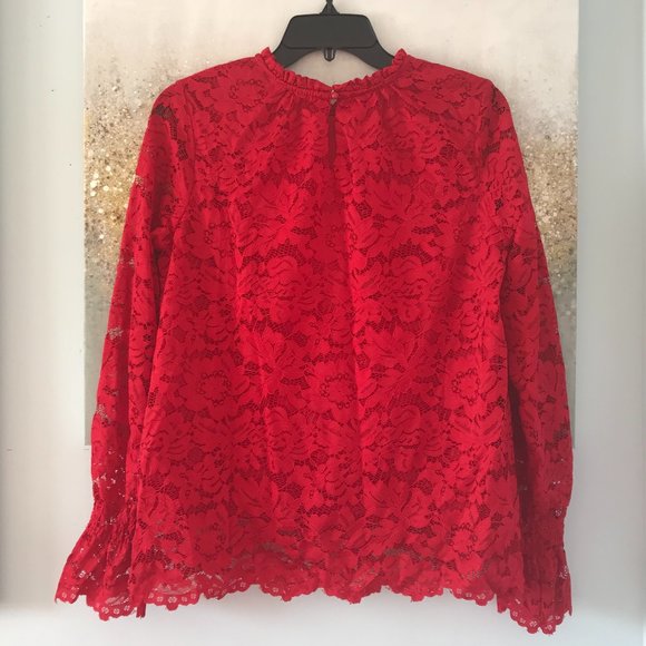 Zac & Rachel Red Lacy Blouse (NWT) - Picture 2 of 10